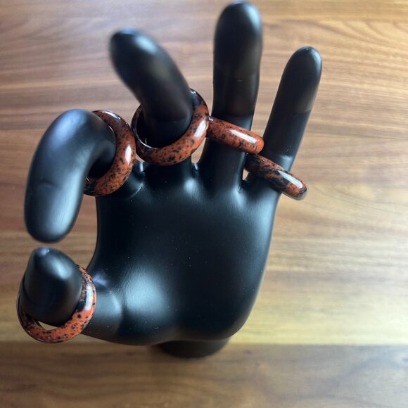 Solid Mohogany Obsidian Ring, Unisex 6.5mm Band, Chakra Ring Size 8 - Picture 1 of 6